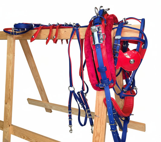 Quick Hitch Harness Blue and Red Size Cob pony shetland mini shetland and mini mini shetland