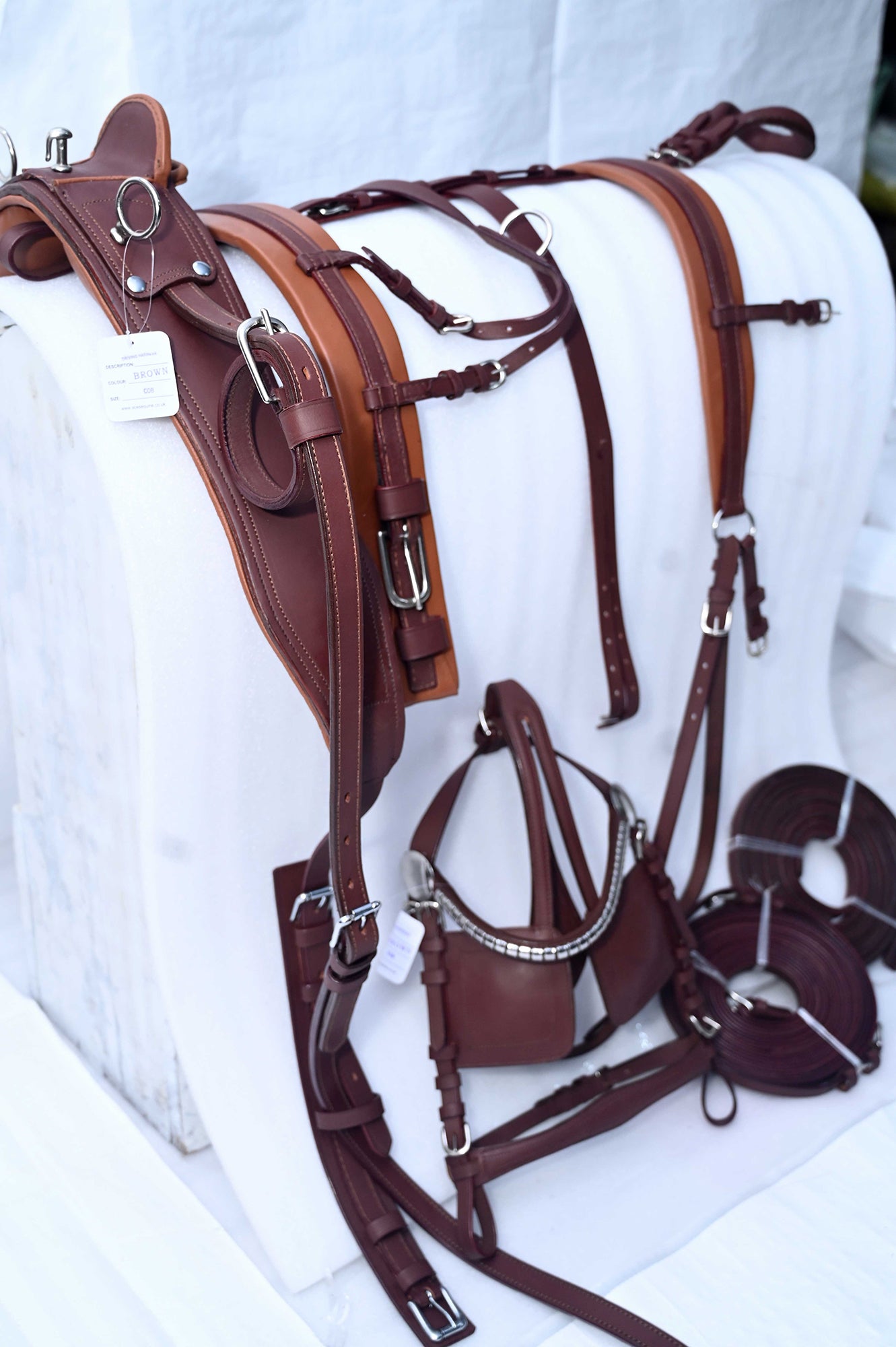 LEATHER DRIVING HARNESS BROWN