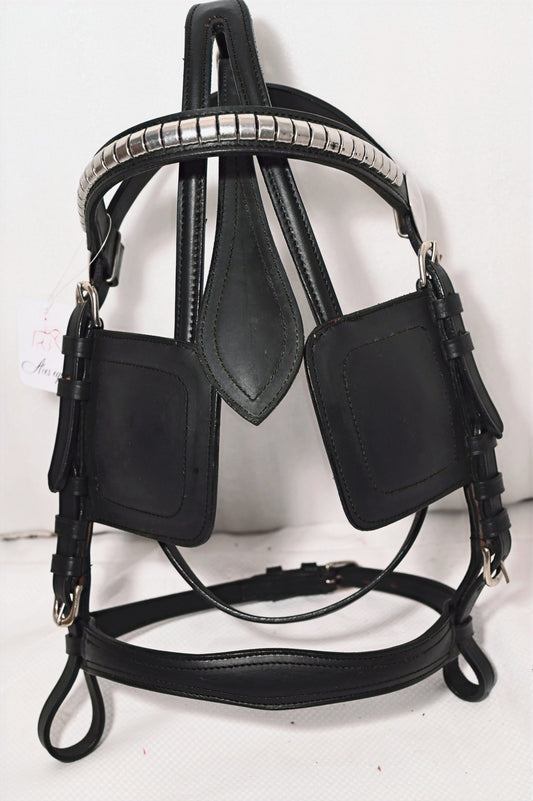 Leather Driving Bridle Black full